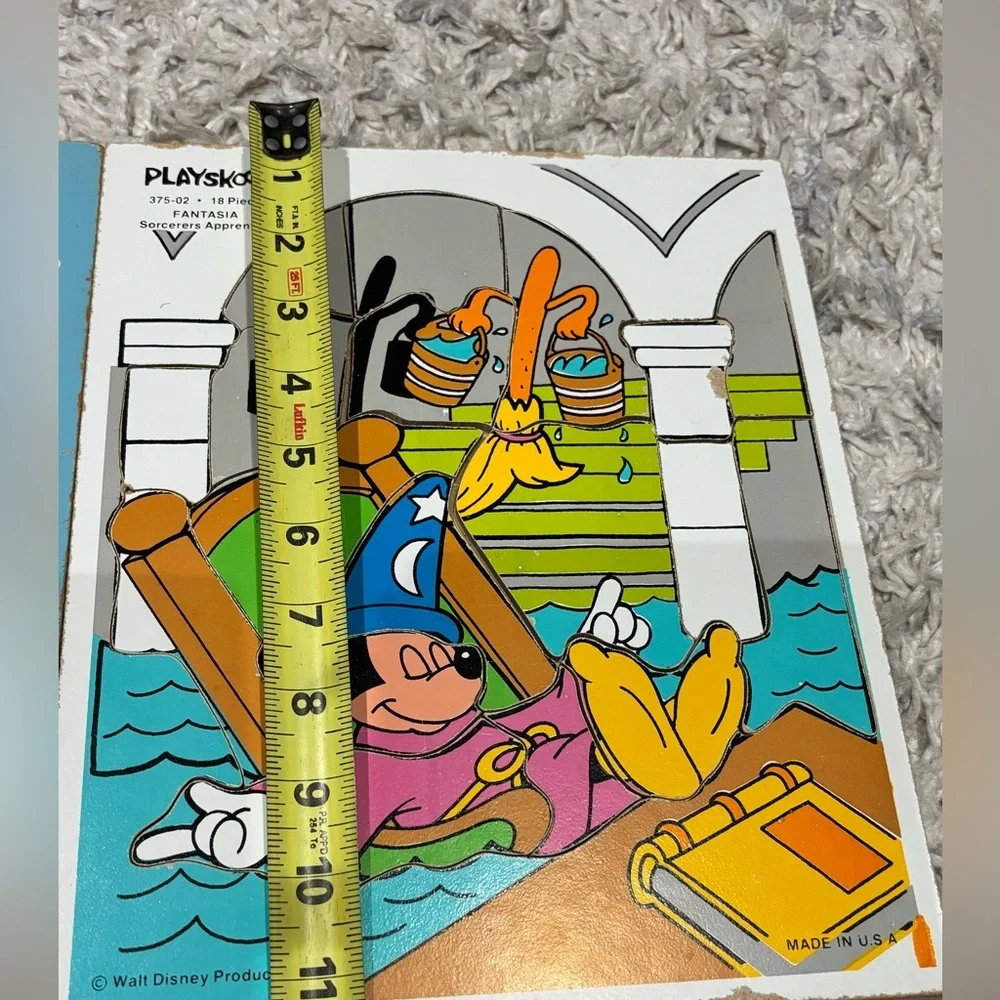 Vintage Playskool Walt Disney Wood Puzzle Fantasia Sorcerers Apprentice